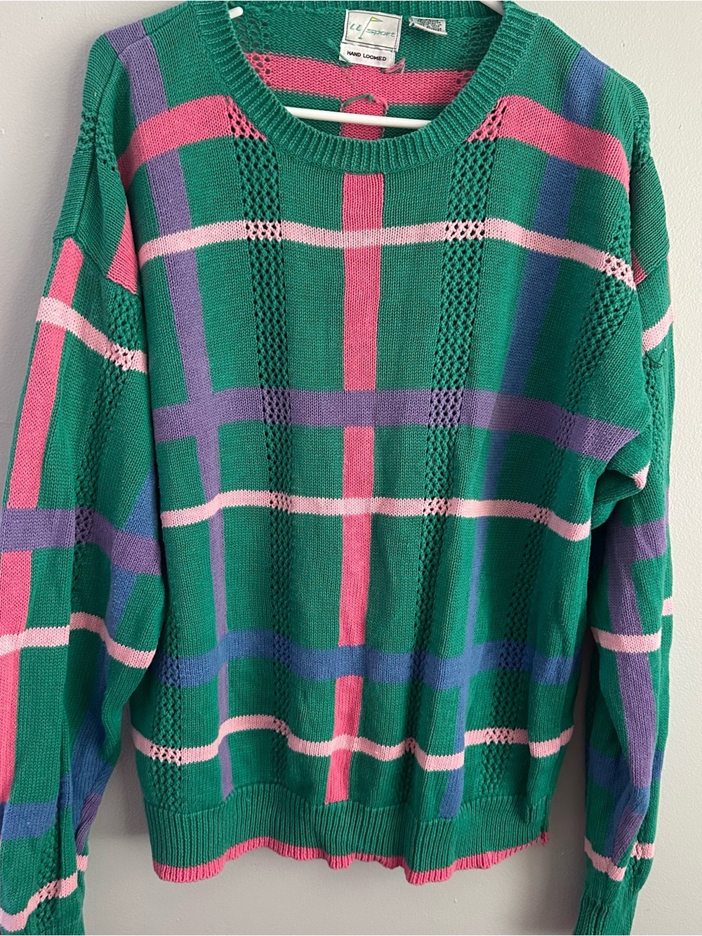 Vintage XL LL Sport hand loomed knit sweater womens men’s united - Picture 8 of 8